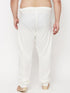 Men's Plus Size Cream Silk Blend Pyjama